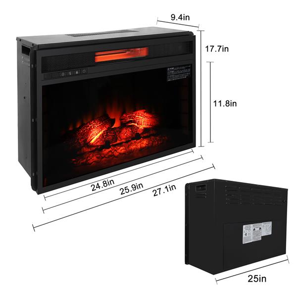 26 inch 1500w Embedded Fireplace Inclined Wall Tile