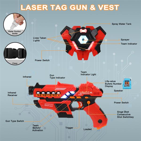 Small Laser Gun 4 Packs Vest 4 Packs